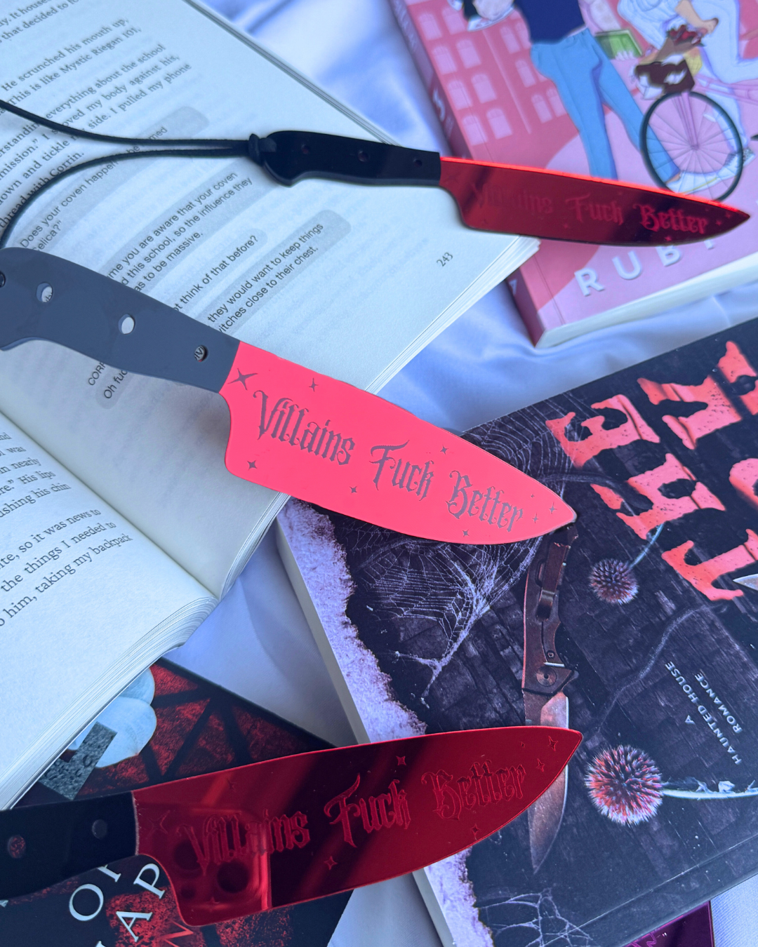 Villains Fuck Better - Mirrored Knife Bookmark (Red)