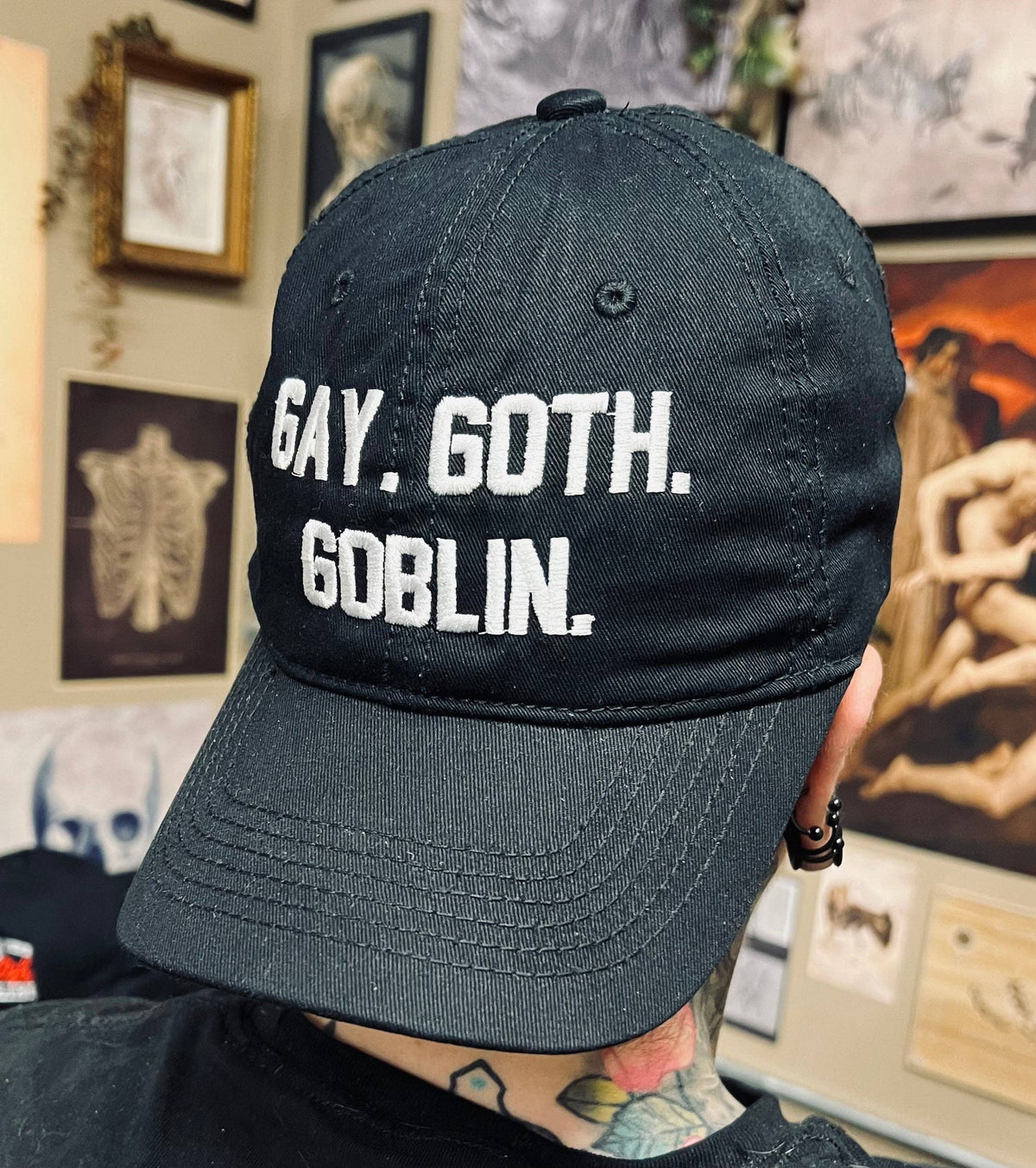 Gay. Goth. Goblin.  -  Embroidered Dad Hat