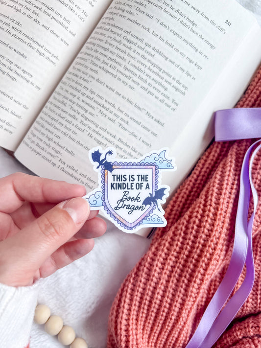 Book Dragon Kindle Sticker