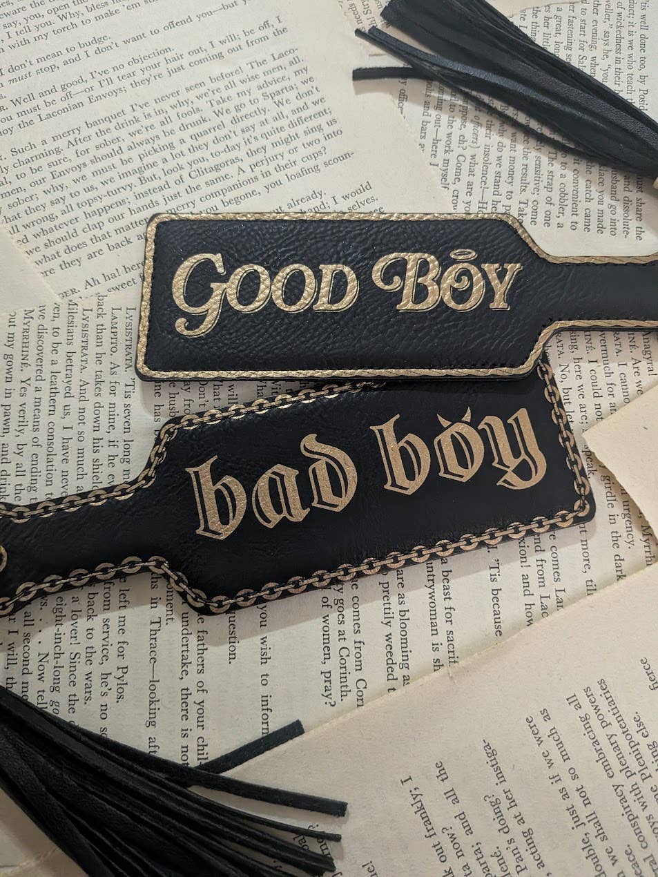 Good Boy, Bad Boy, Bookish Paddle Bookmark & Keychain