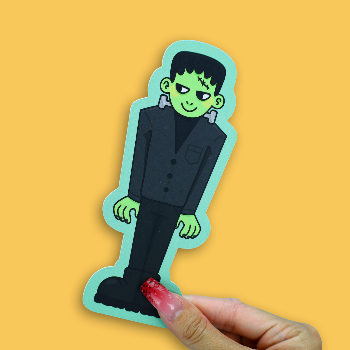 Green Stitched Spooky Monster Literary Bookmark