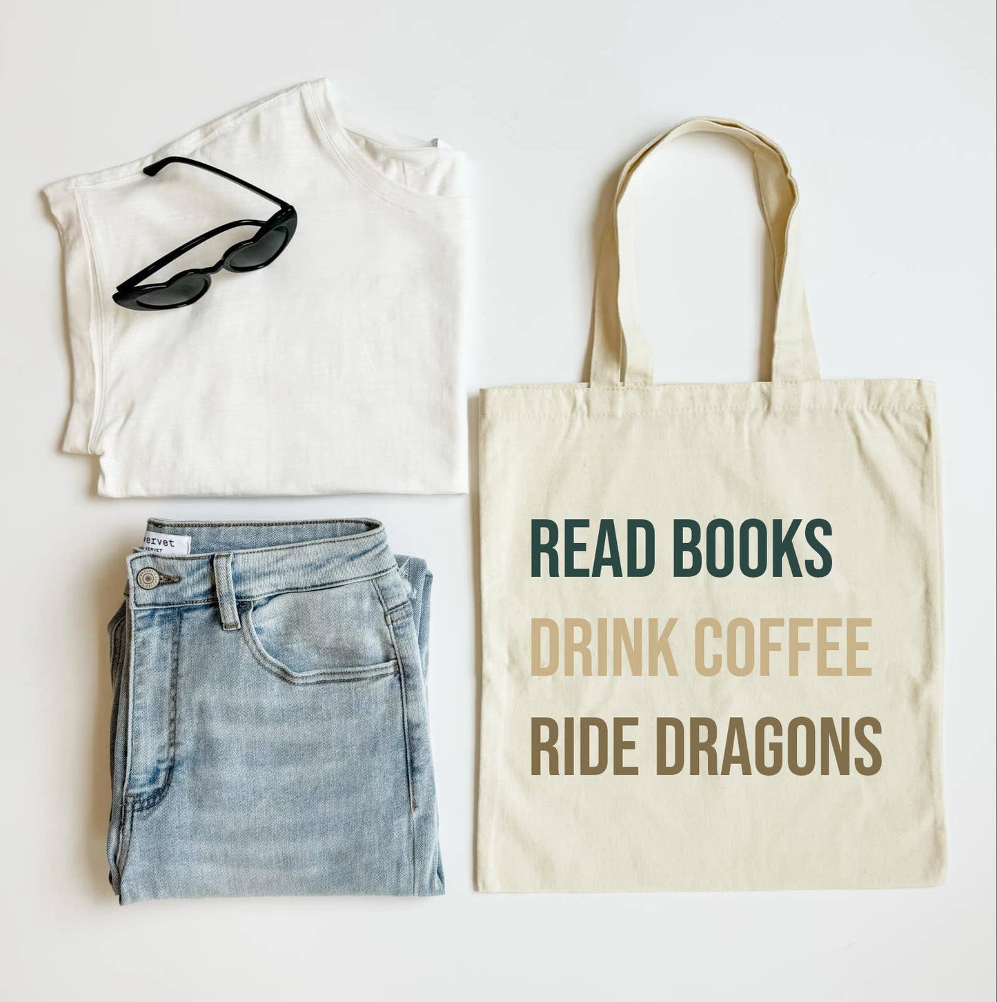 Read Books Ride Dragons Tote Bag Gift for Fantasy Readers