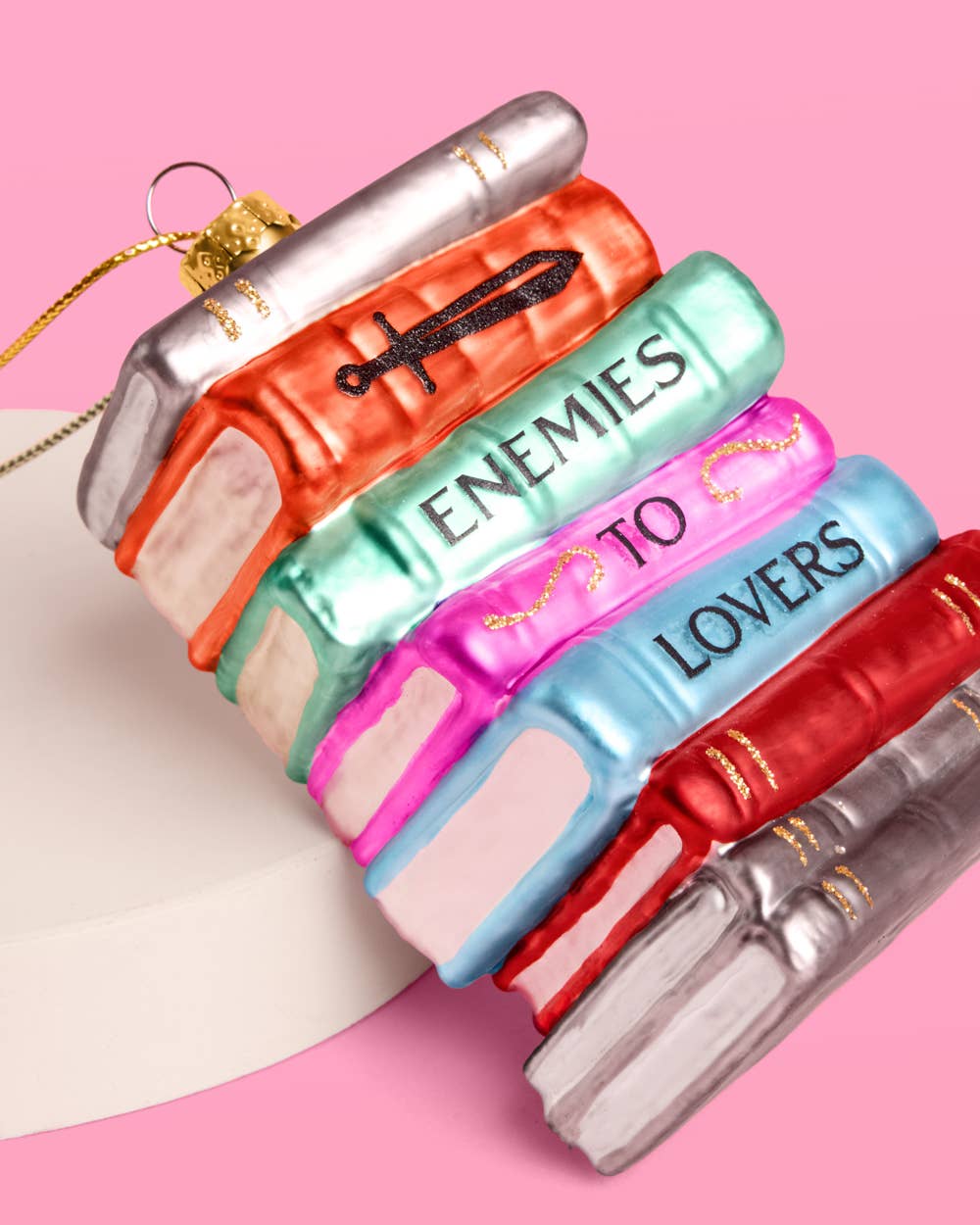 Enemies to Lovers Christmas Ornament - glass holiday decor Xmas Christmas Holiday