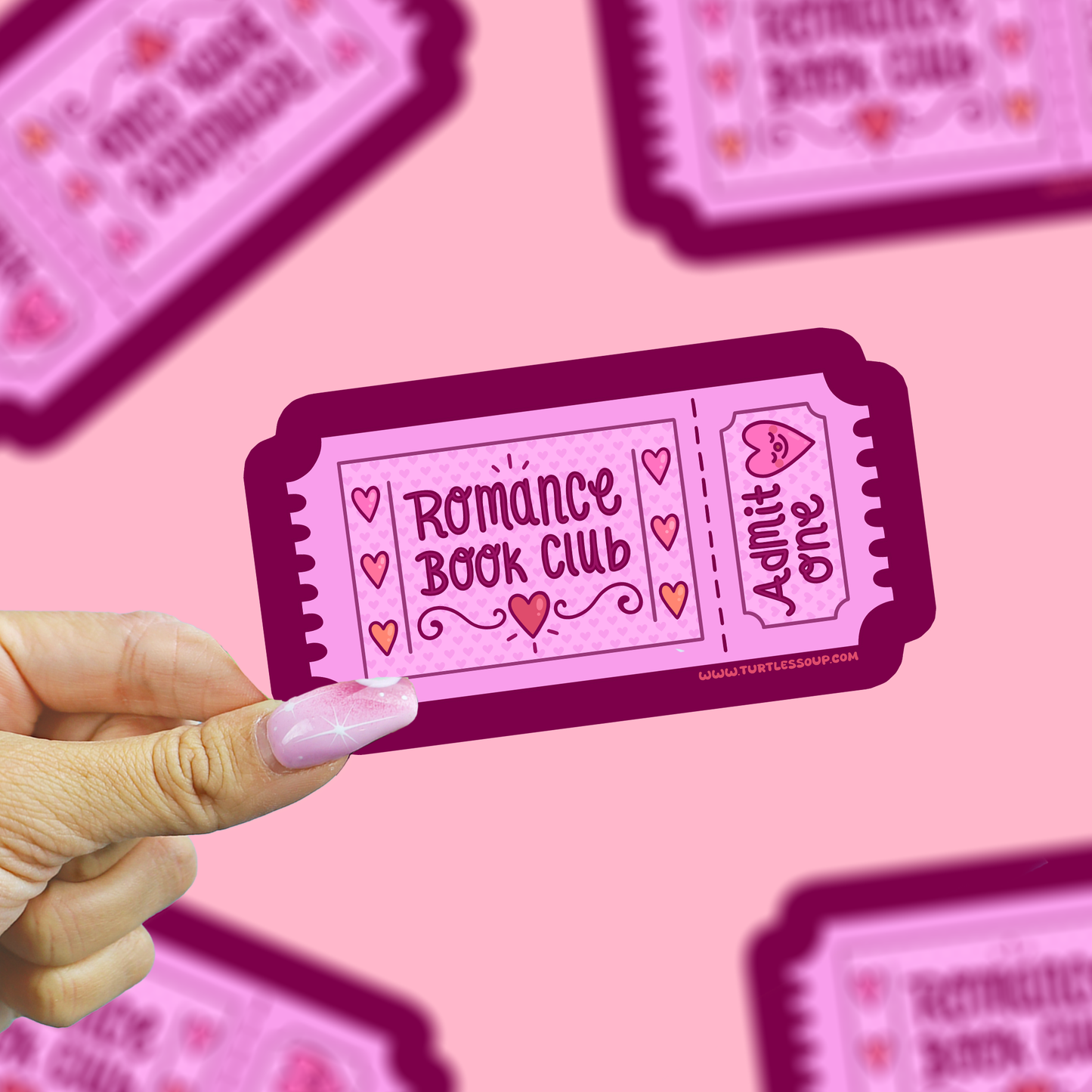 Romance Book Club Admit One Ticket Vinyl Sticker