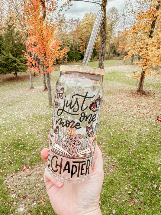 Boho One More Chapter Glass Can Cup