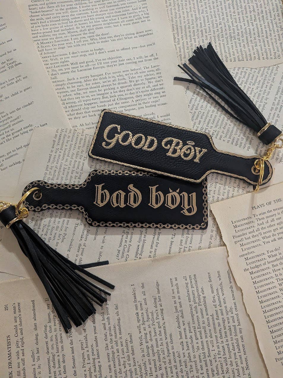 Good Boy, Bad Boy, Bookish Paddle Bookmark & Keychain