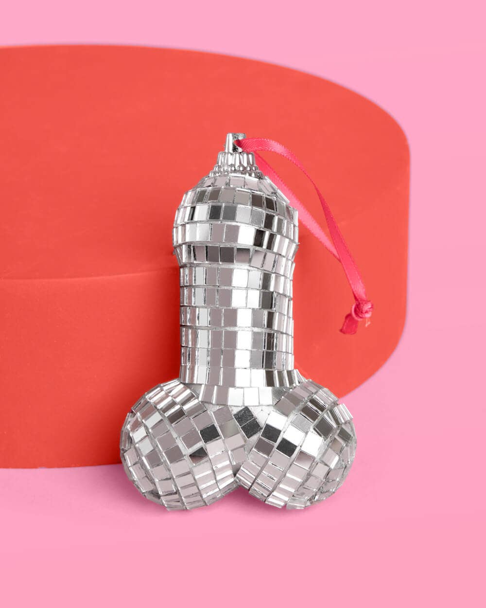 Disco Penis Ornament - silver disco ornament Christmas
