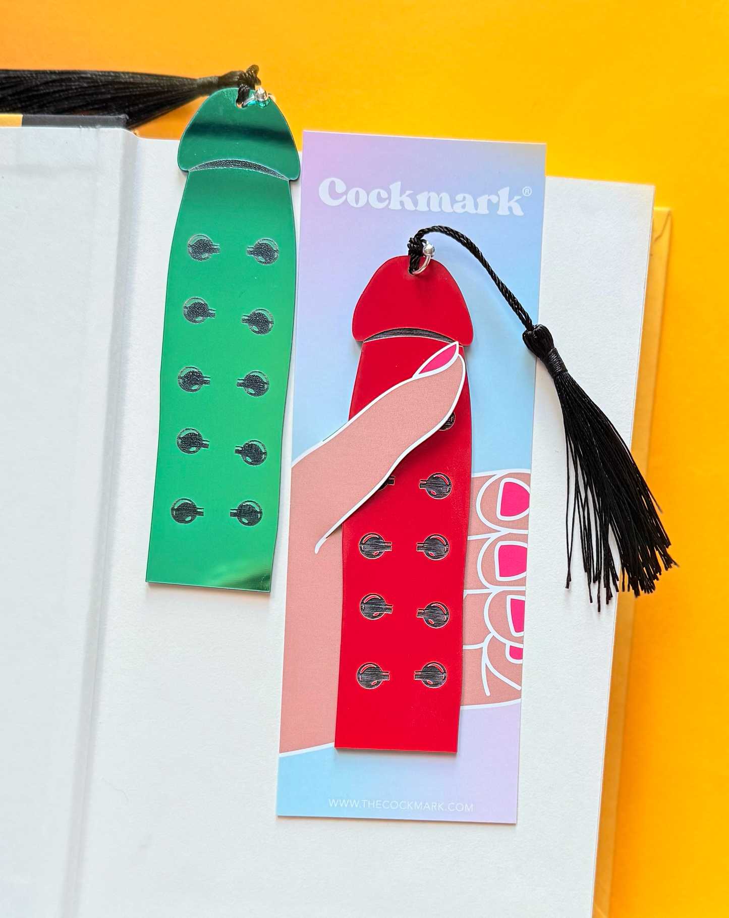 Jacob's Ladder Cockmark Bookmark - Metallic Green