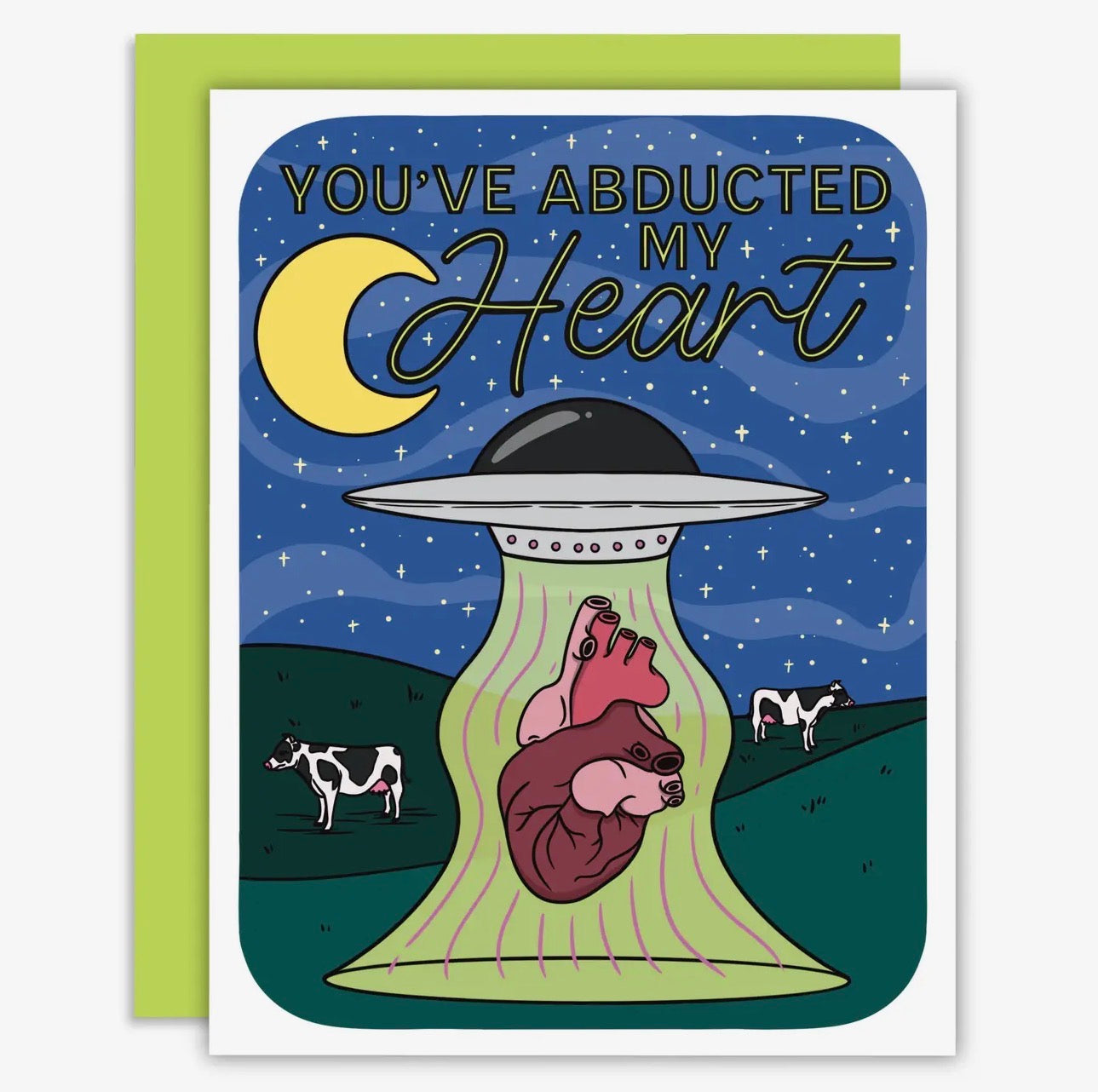 You’ve Abducted my Heart Alien UFO Greeting Card