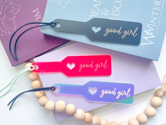 Good Girl - Black/Gold Acrylic Paddle Bookmark