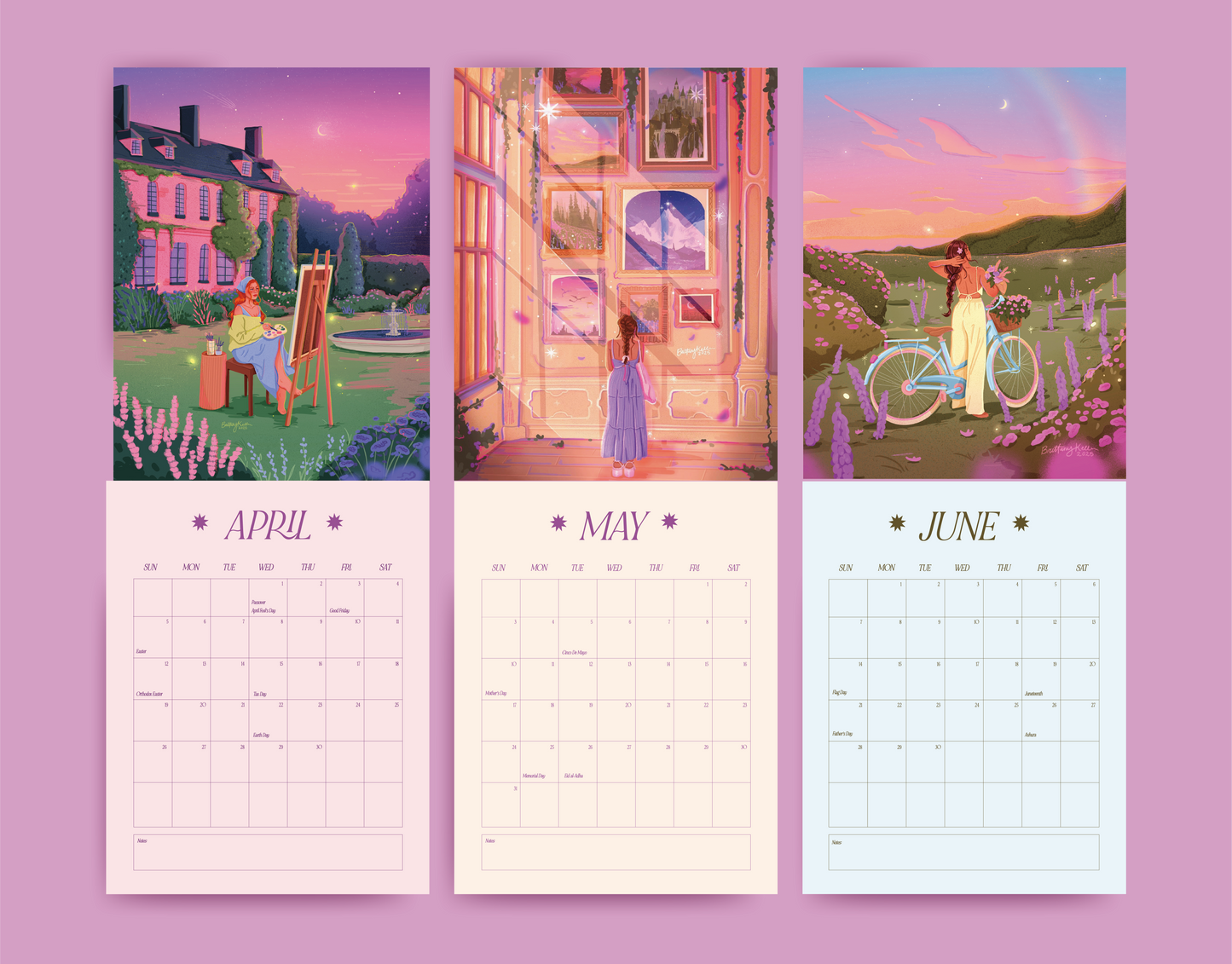 2026 Brittany Keller Art Wall Calendar