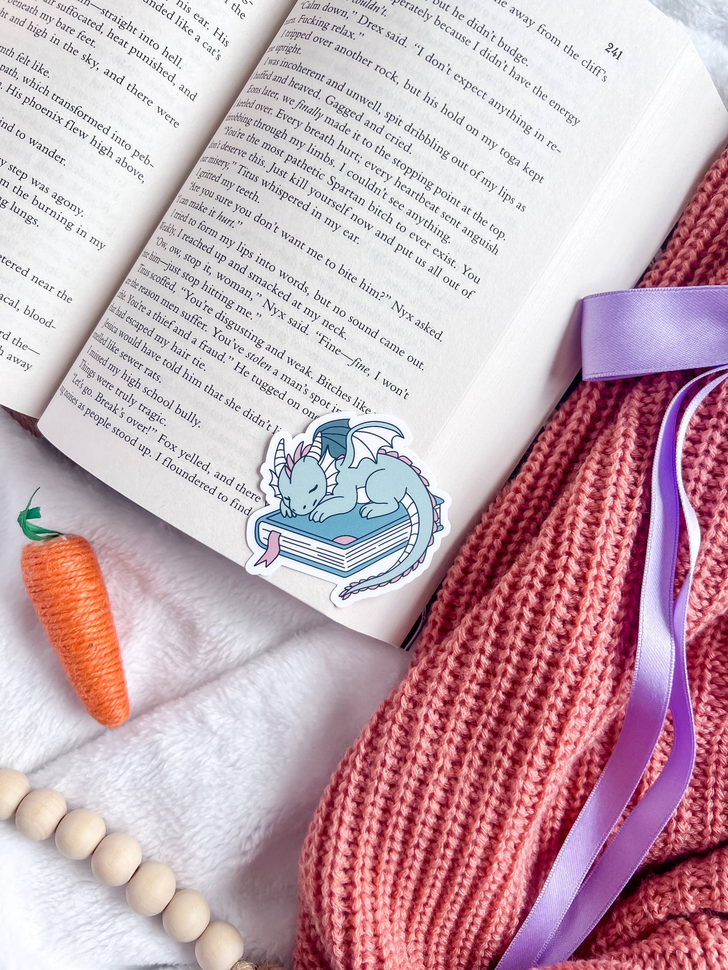 Book Dragon Sticker | Fantasy Stickers | Handmade Stickers