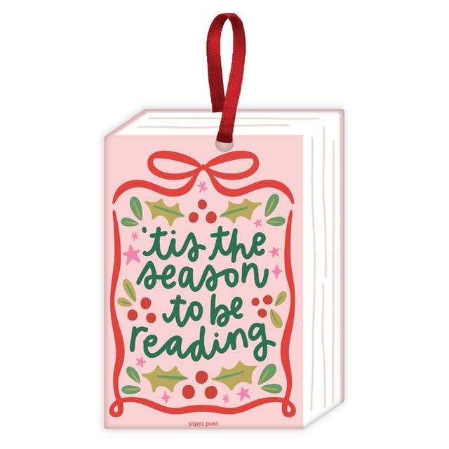 Tis The Season To Be Reading Christmas Book Ornament