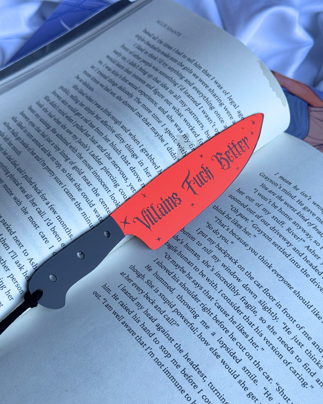 Villains Fuck Better - Mirrored Knife Bookmark (Red)
