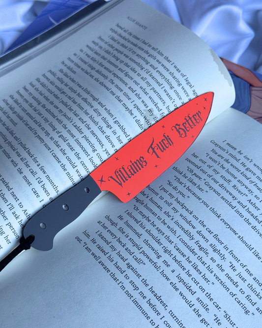 Villains Fuck Better - Mirrored Knife Bookmark (Red)