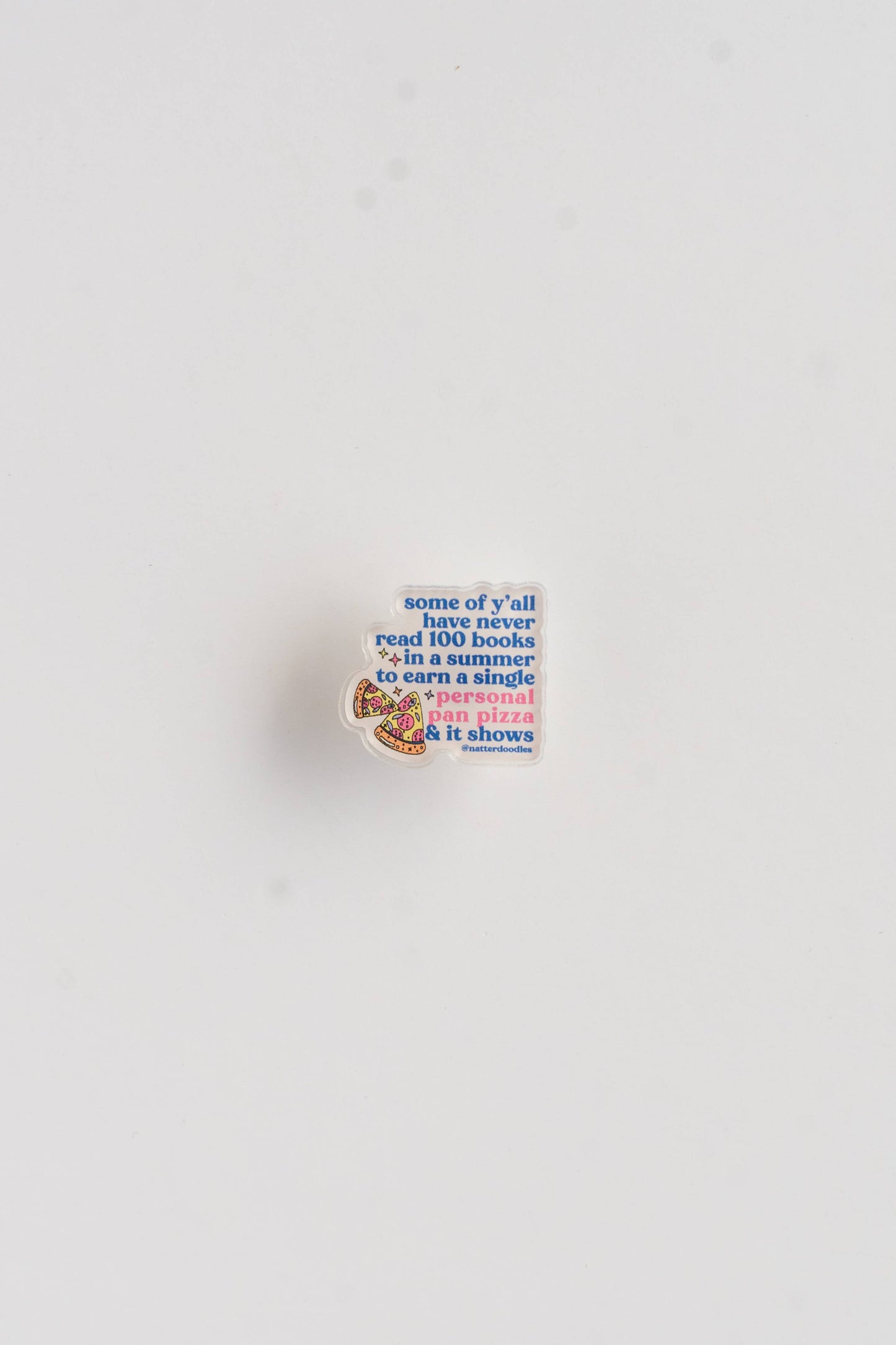 Personal Pan Pizza Summer Reading 90s Nostalgia Acrylic Pin
