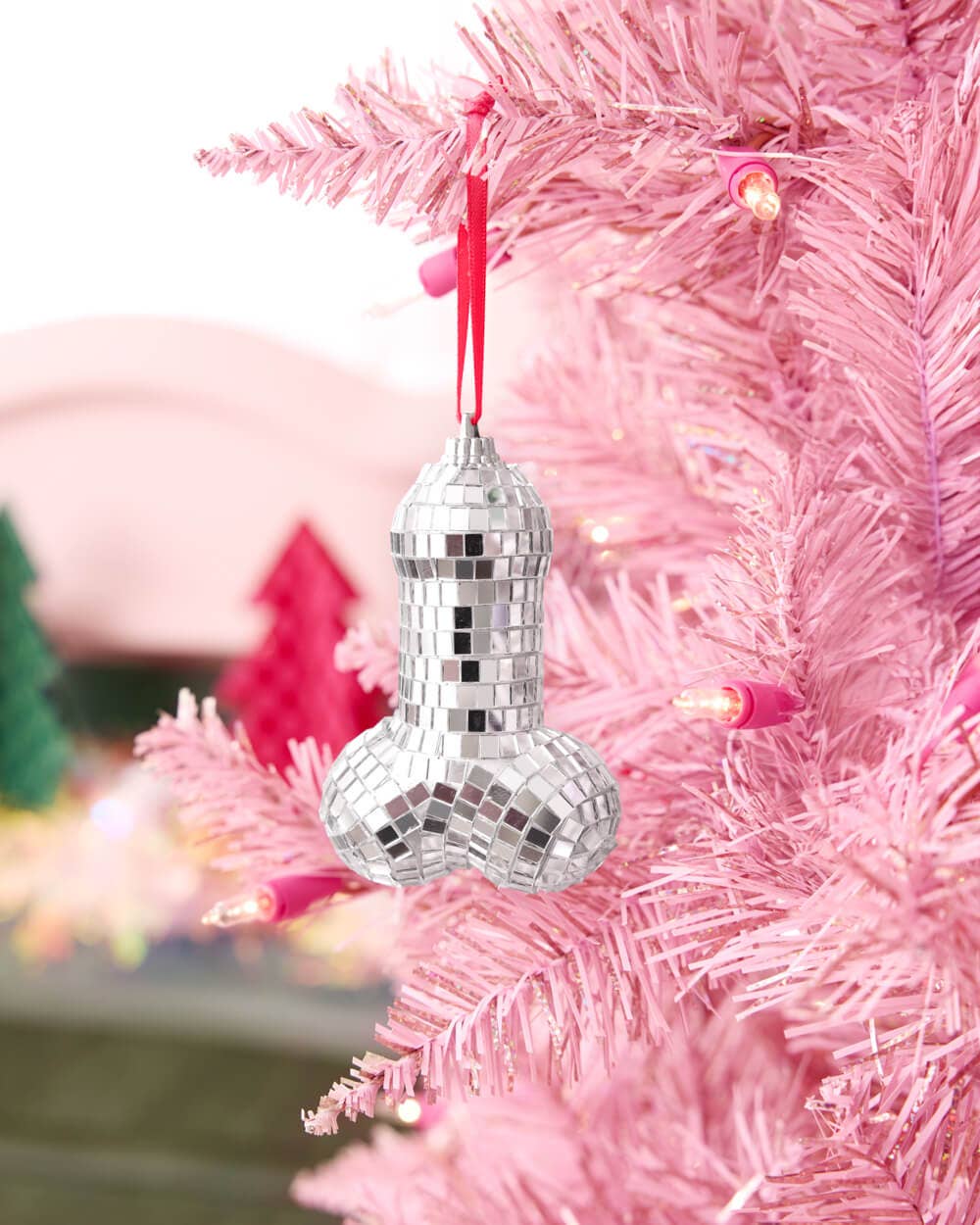 Disco Penis Ornament - silver disco ornament Christmas