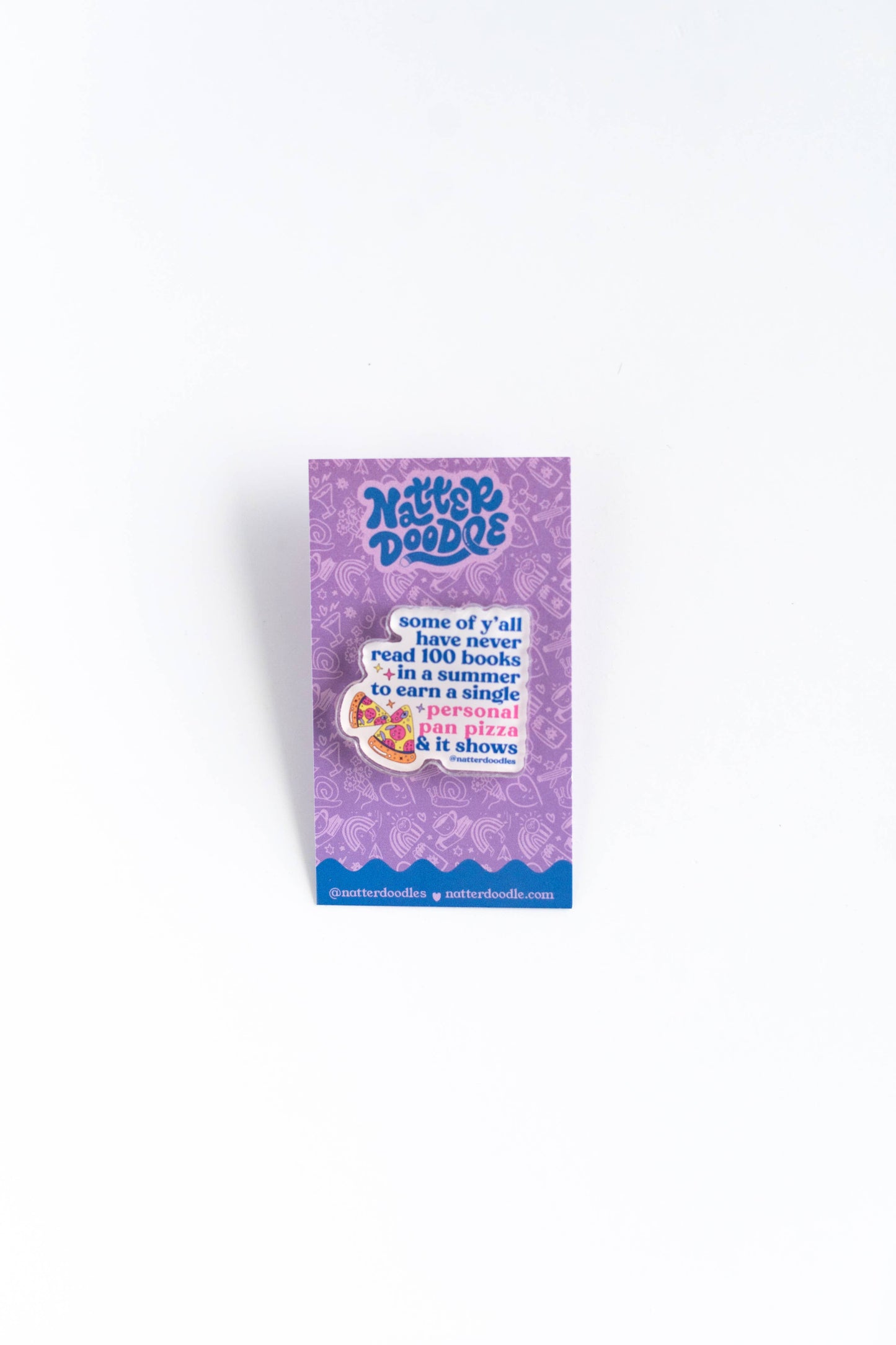 Personal Pan Pizza Summer Reading 90s Nostalgia Acrylic Pin