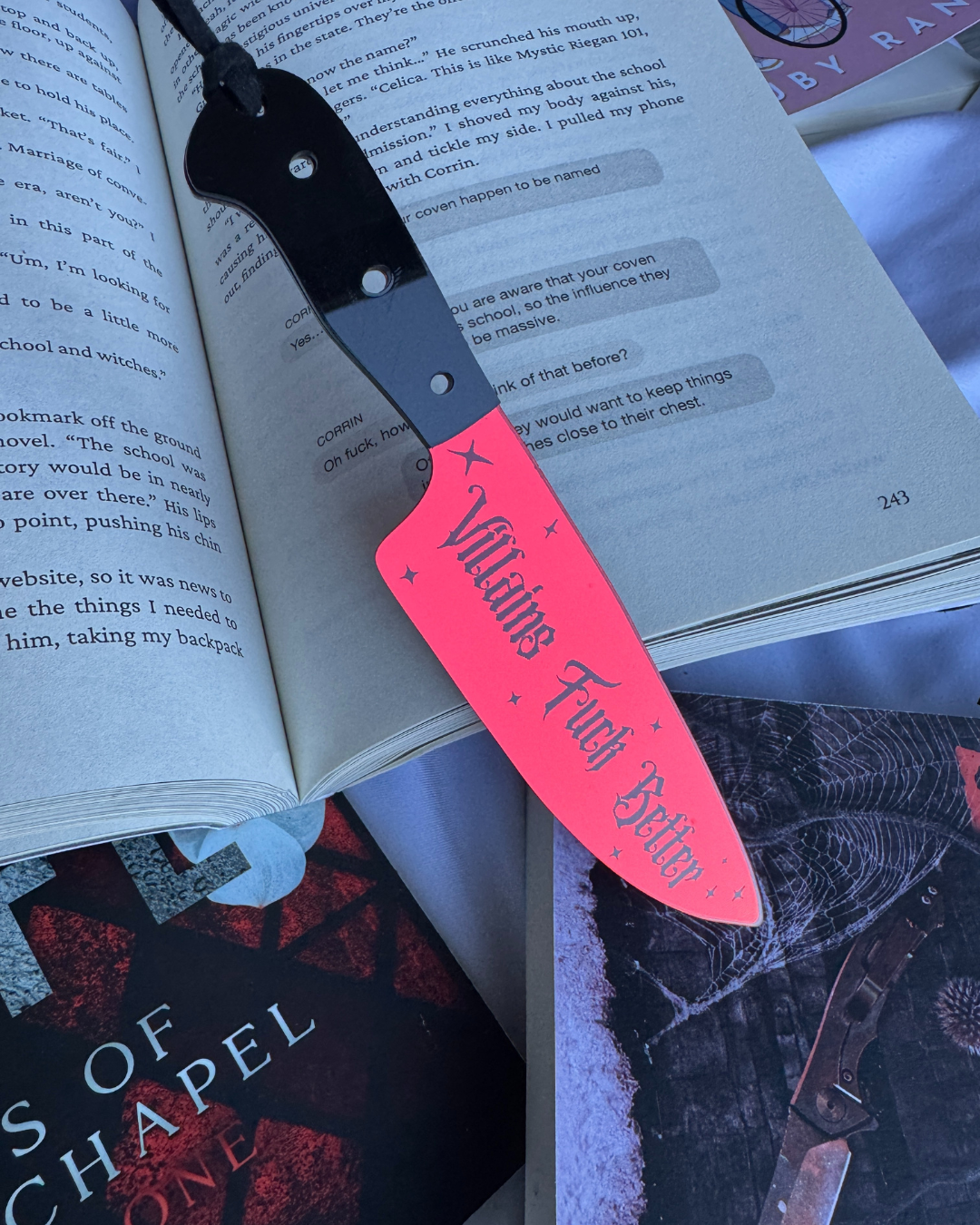 Villains Fuck Better - Mirrored Knife Bookmark (Red)