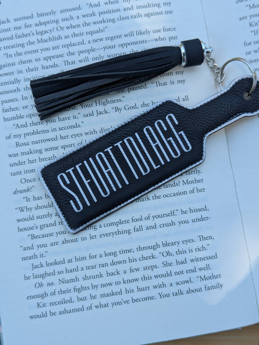 Bookish STFUATTDLAGG Paddle Faux Leather Bookmark & Keychain