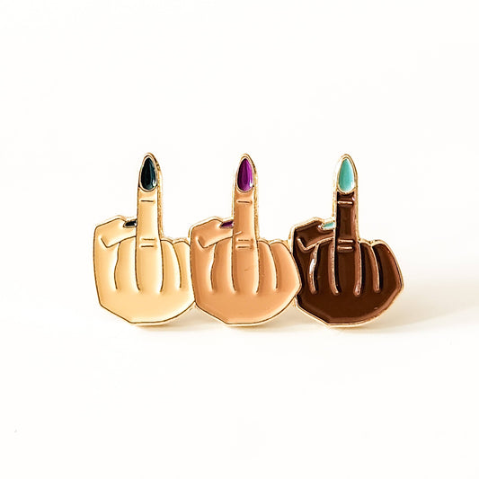 Pin: Middle Fingers Inclusive Women's Rights Defiant