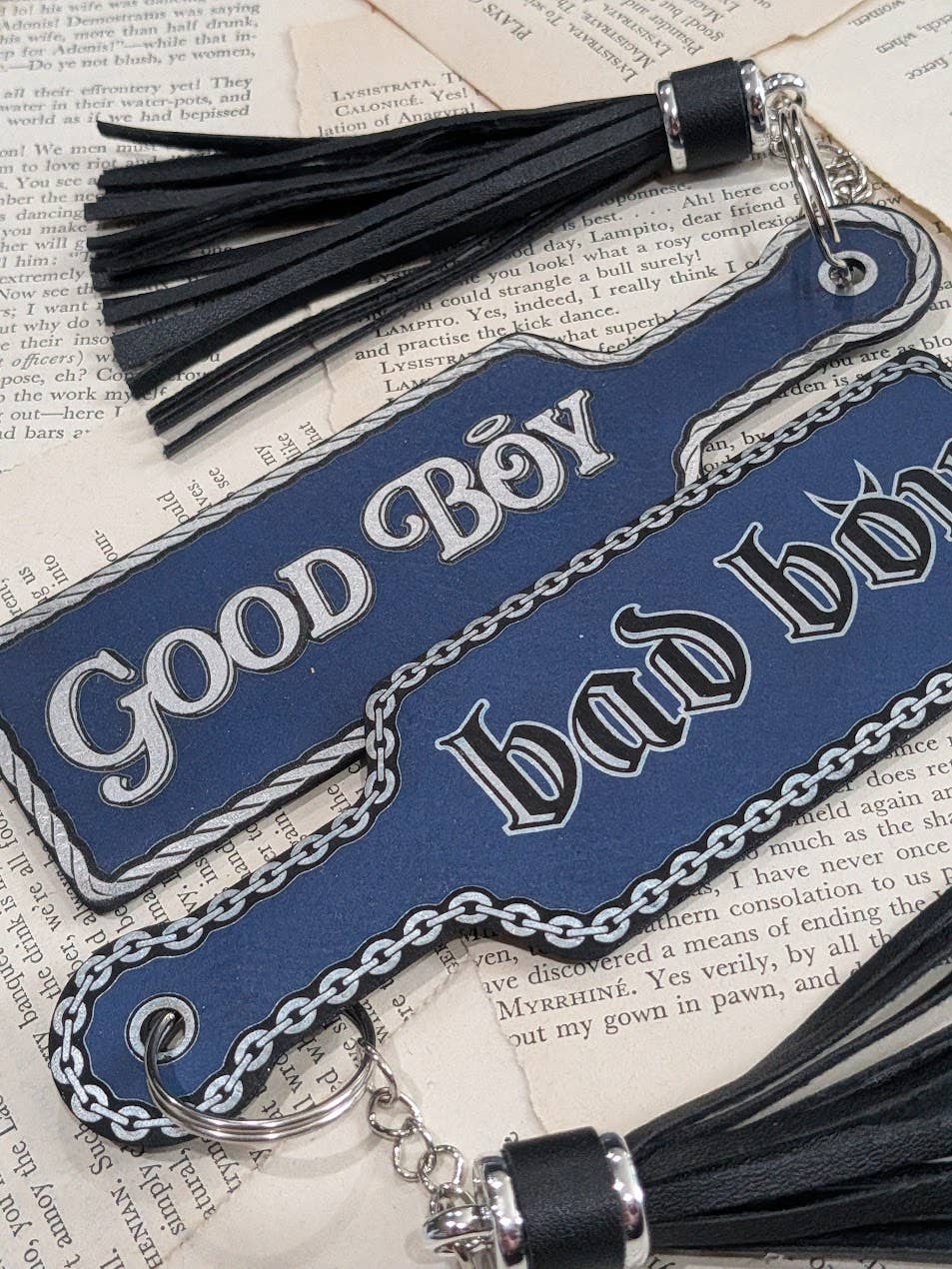 Good Boy, Bad Boy, Bookish Paddle Bookmark & Keychain