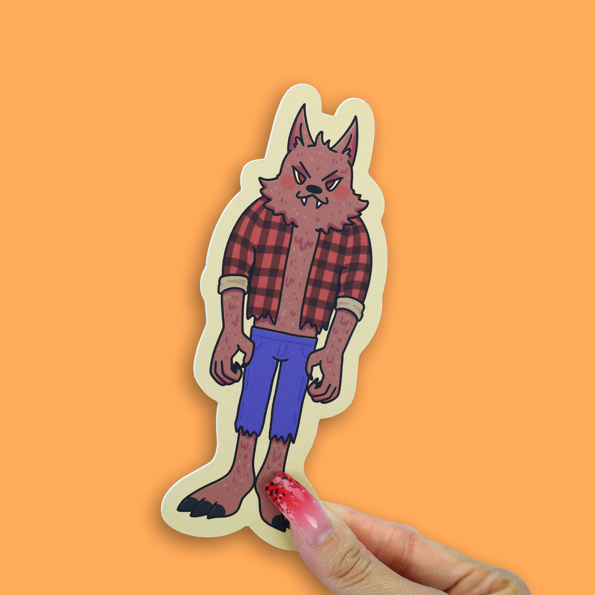 Werewolf Monster Full Moon Halloween Bookmark
