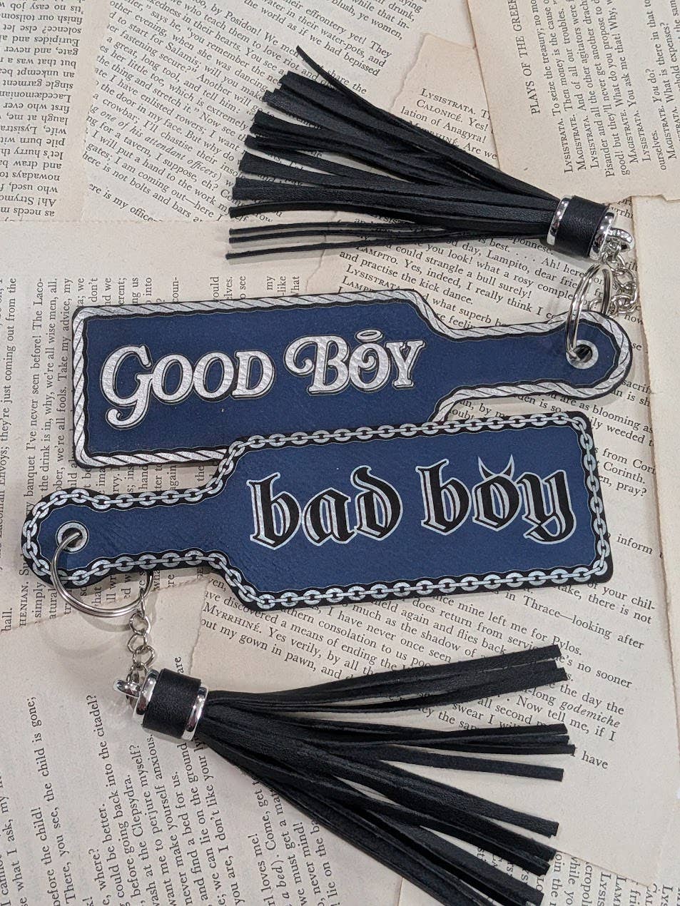 Good Boy, Bad Boy, Bookish Paddle Bookmark & Keychain