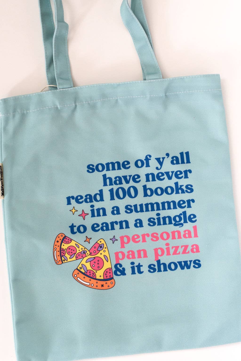 NatterDoodle Personal Pan Pizza Summer Reading 90s Kid Nostalgia Tote Bag