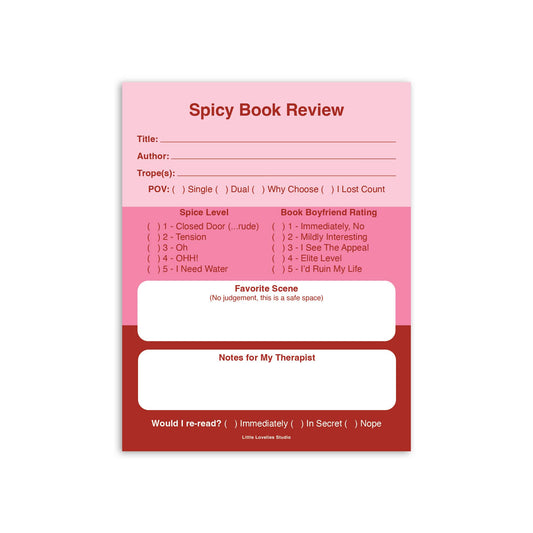 Spicy Book Review Notepad