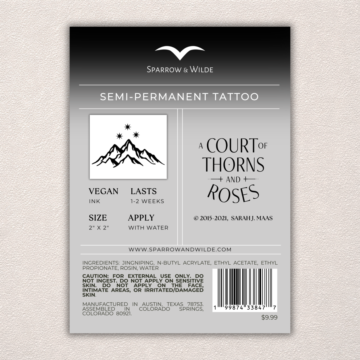 Semi-Permanent Tattoo | ACOTAR - Velaris Mountain