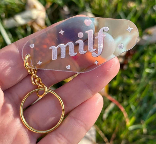Milf Motel Iridescent Keychain