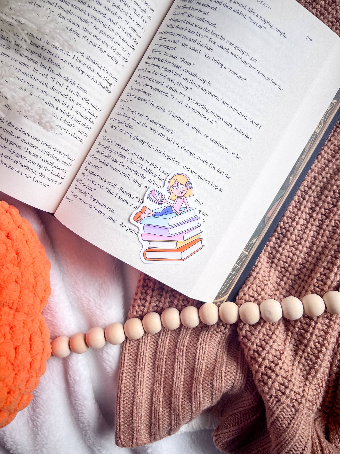 Cute Bookish Girl Vinyl Sticker | Bookish Stickers | Trendy