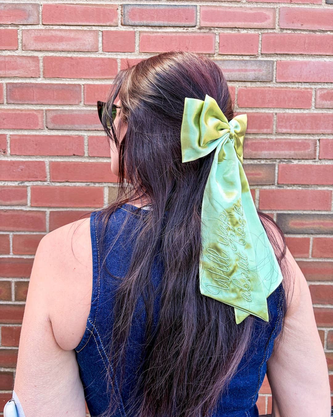 Will Yap About Books Hair Bow Clip | Embroidered Satin Bow