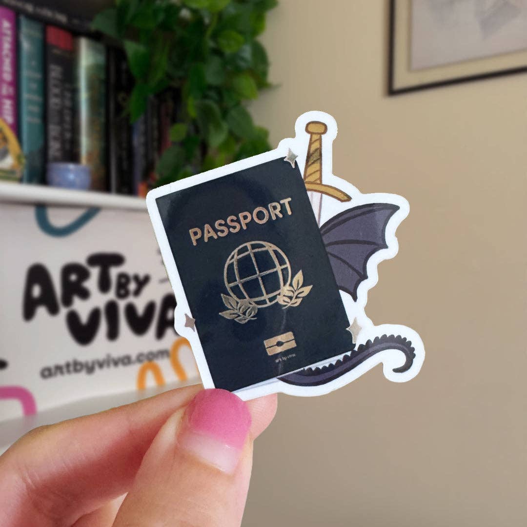Bookish Passport Glossy Kindle Book Sticker