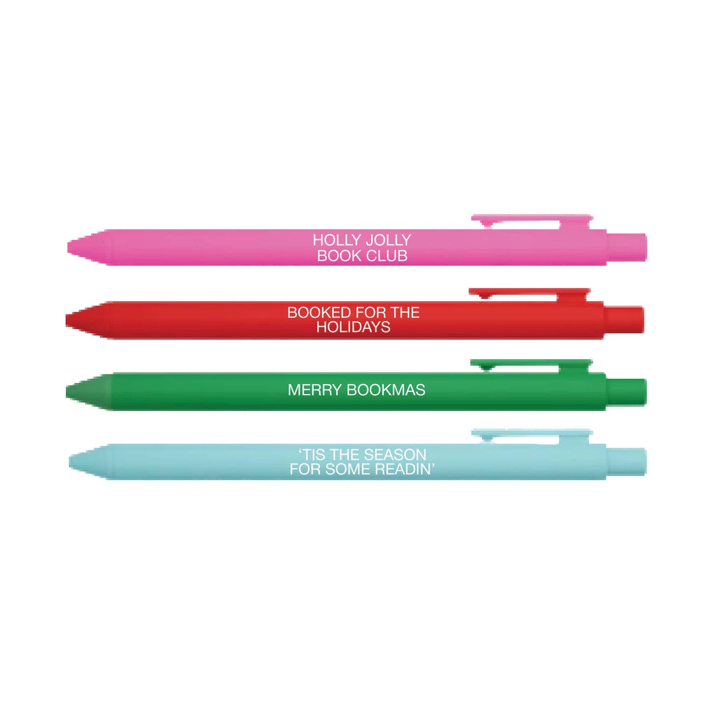 Bookish Holiday Pen Set – 4-Pack Christmas Click Pens