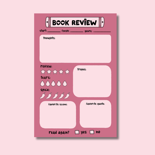 Romance Book Review Sticky Notepad