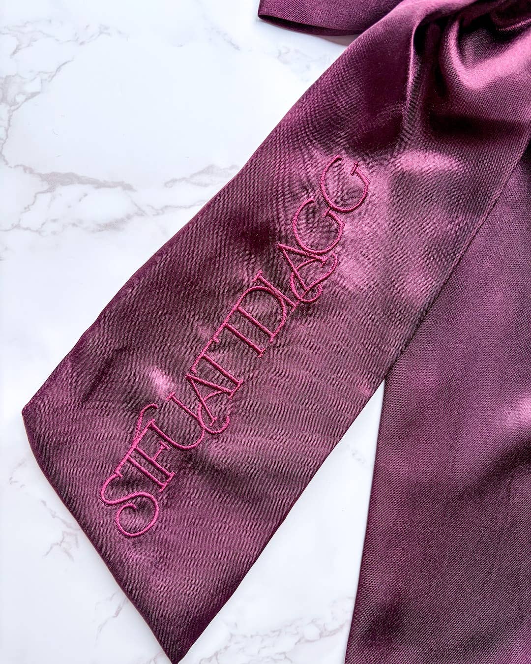 STFUATTDLAGG Hair Bow Clip | Romance Embroidered Satin Bow