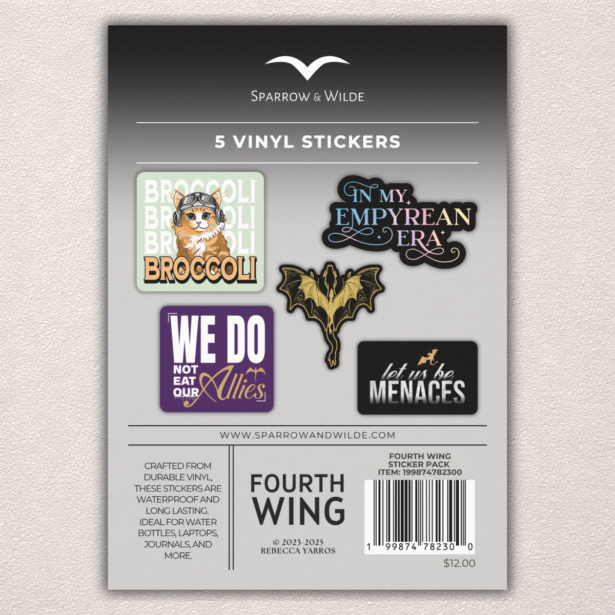 Fourth Wing Sticker 5-Pack