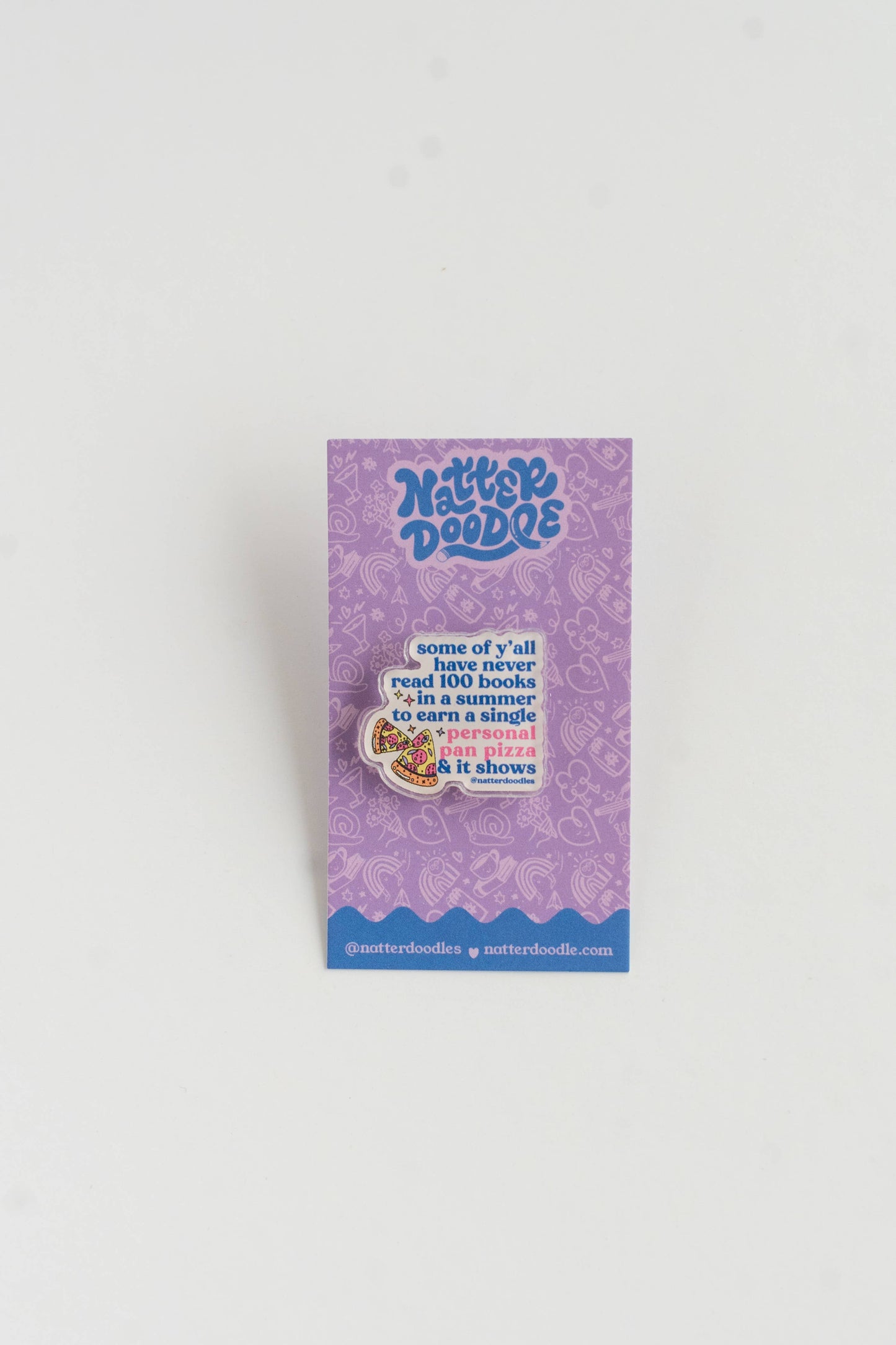 Personal Pan Pizza Summer Reading 90s Nostalgia Acrylic Pin