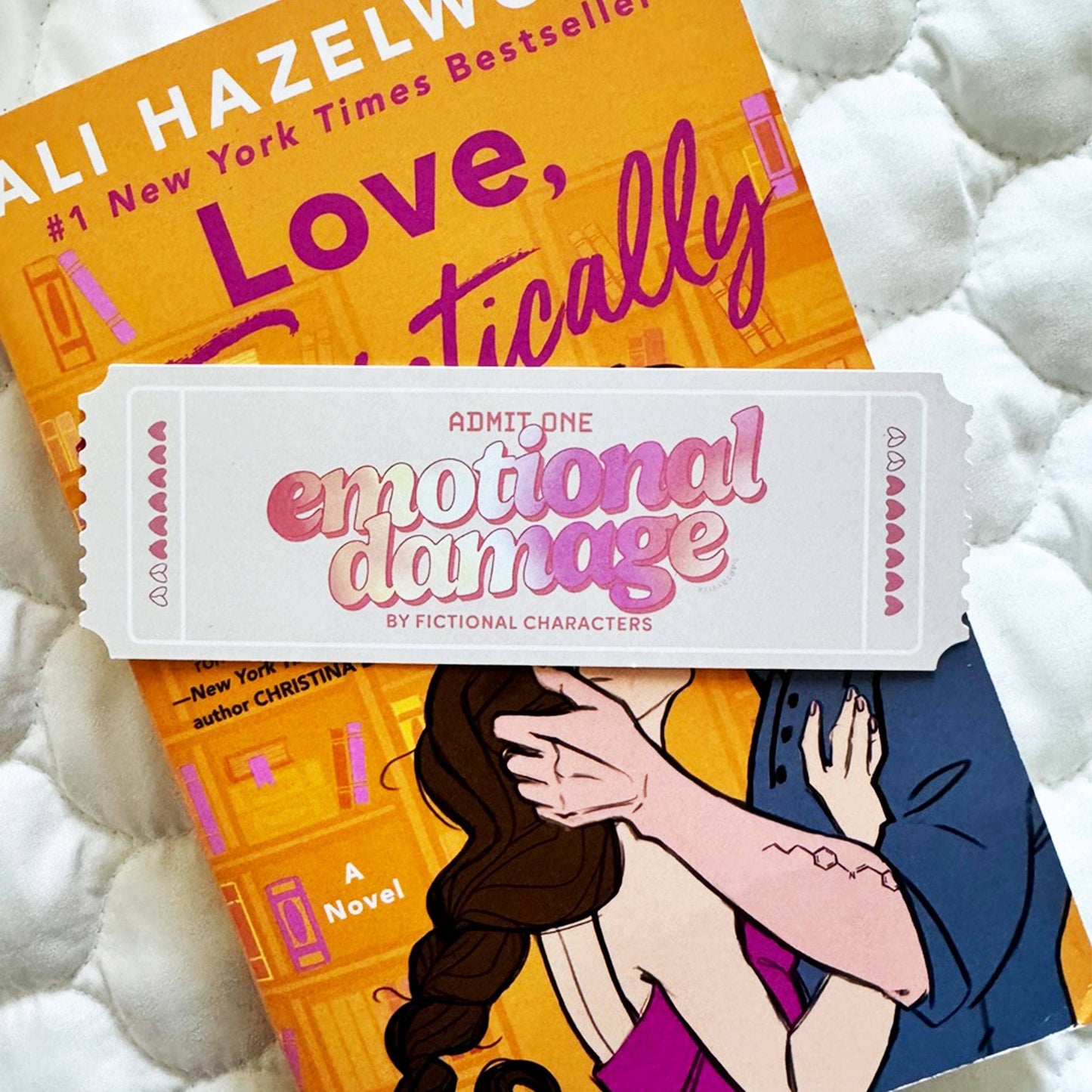 Ticket to Emotional Damage by Fictional Characters Die-Cut Bookmark